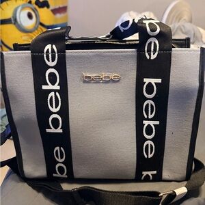 Bebe Gray and Black Tote Bag